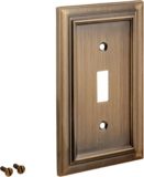 Amerelle Continental Single Toggle Cast Metal Wallplate in Brushed Brass