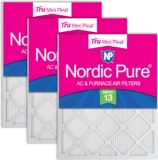 Nordic Pure 10x20x1 (Actual Size: 9 1/2 x 19 1/2 x 3/4) Tru Mini Pleat MERV 13 AC Furnace Air Filters – 2.5X More Media for Longer-Lasting, High-Efficiency Filtration – 3 Pack