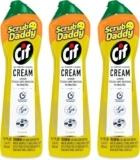 Scrub Daddy Cif Cream All Purpose Cleaner, Lemon – Multi Surface Household Cleaning Cream for Glass, Chrome, Granite, Sink, Gold, Marble & Countertops – 3 Pack (16.9 Oz Each)
