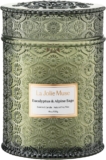 LA JOLIE MUSE Scented Candles Eucalyptus & Alpine Sage, 19 oz Large Wood Wicked Candle, Decorative Candles in Glass, Natural Soy Wax, 90 Hours Long Burning