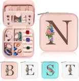 Yesteel Friend Gifts for Women – Friend Birthday Gifts Friendship Gifts for Women, Small Travel Jewelry Case Jewelry Organizer Jewelry Box Initial D